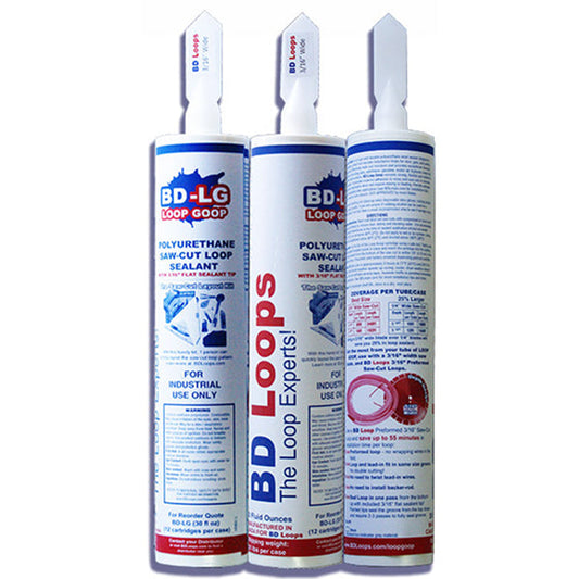 ELSEMA LOOP GOOP WITH FLAT 18MM SEALANT TIP SEALANT FOR SAW CUT LOOPS POLYURETHANE WHITE