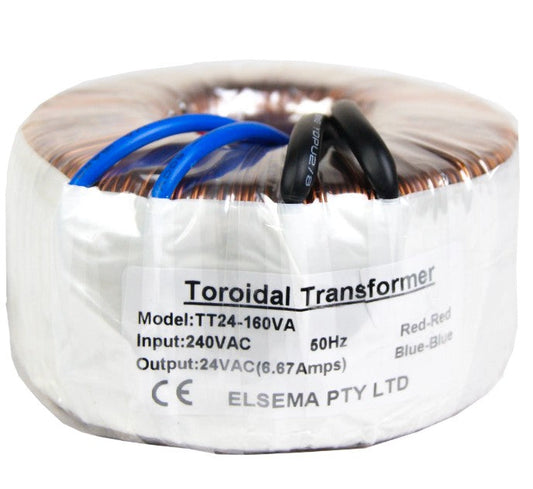 ELSEMA TT24-160 Toroidal Transformer, 240VAC/24VAC, 6.67Amps, 160VA